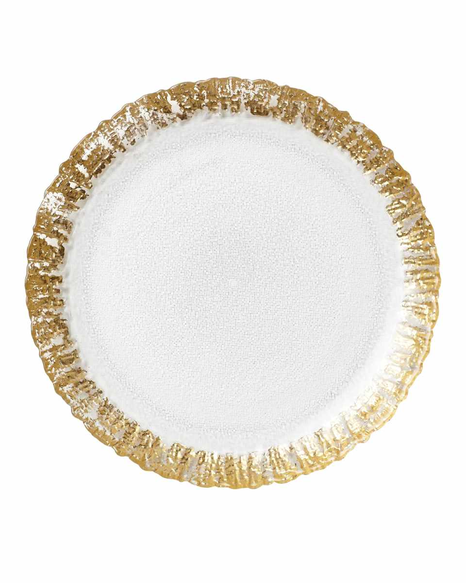 Rufolo Glass Salad Plate with Gold Rim