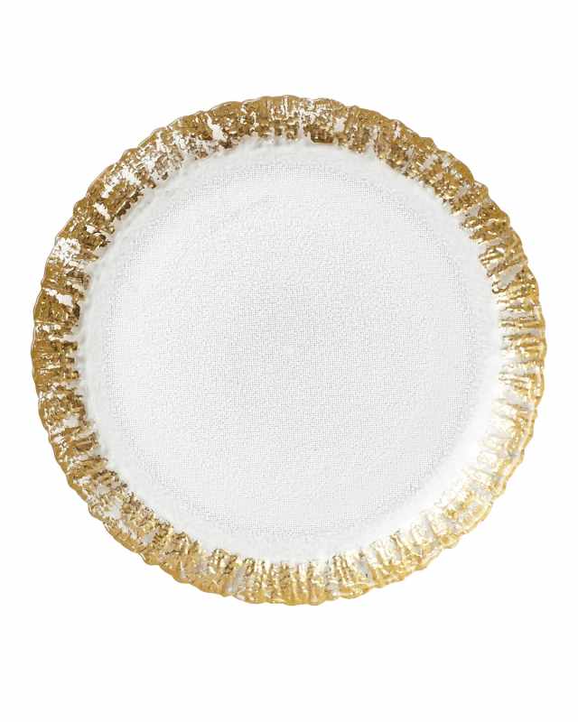 Rufolo Glass Salad Plate with Gold Rim