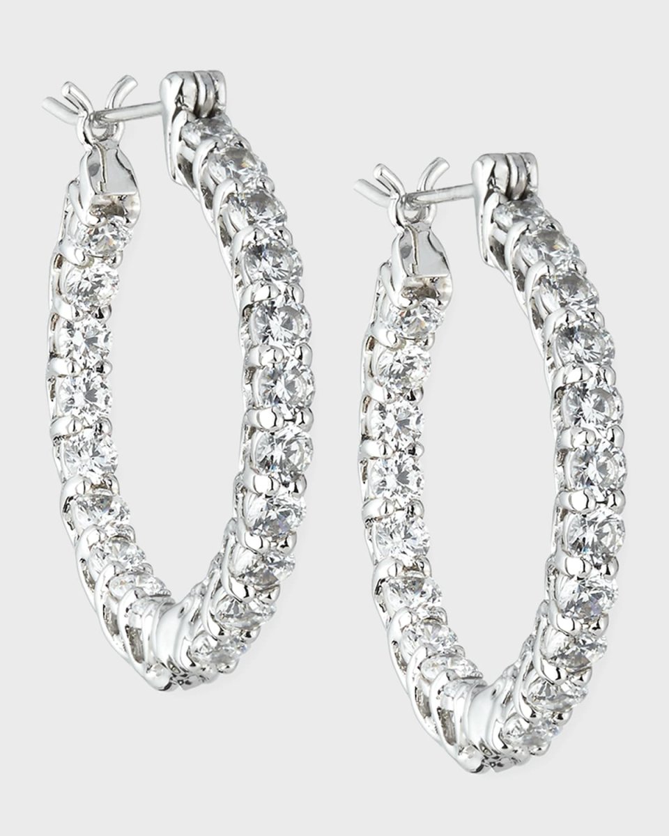 CZ Crystal Infinity Hoop Earrings