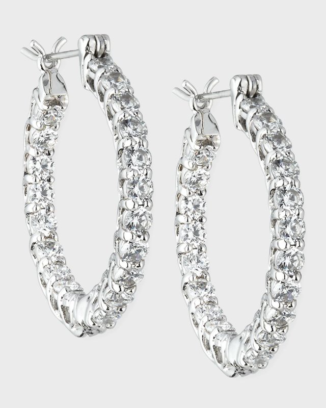 CZ Crystal Infinity Hoop Earrings