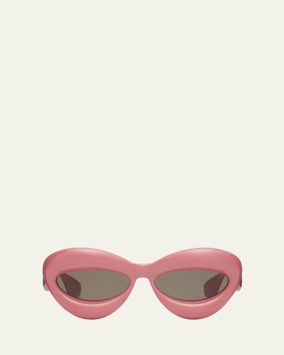Inflated Pink Acetate Cat-Eye Sunglasses