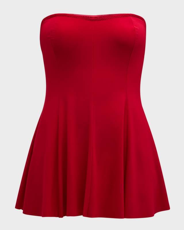 Strapless Flared Swimdress