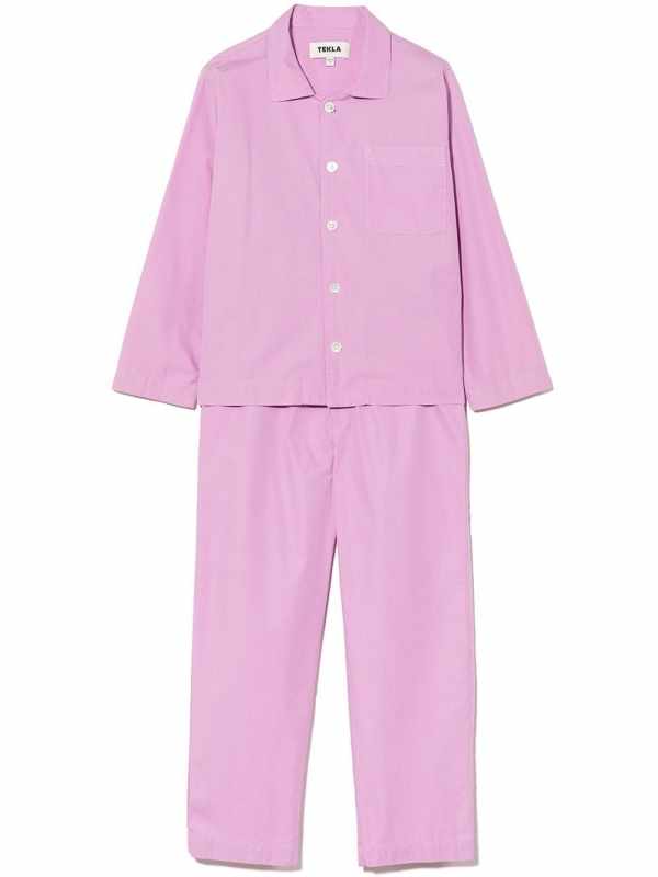 poplin long-sleeve pajama set