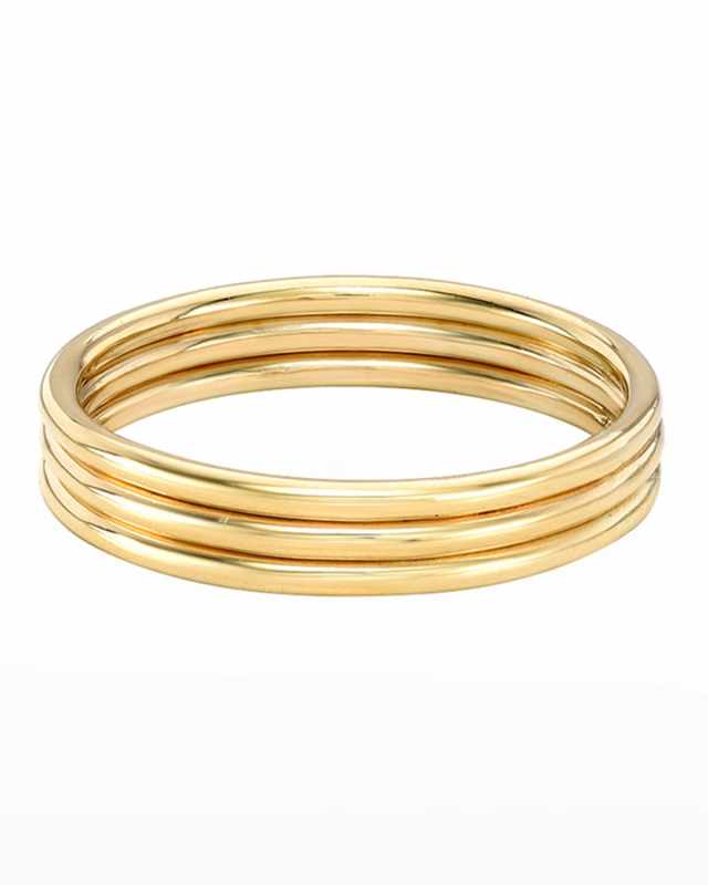 14k Gold Trio Band Ring, Size