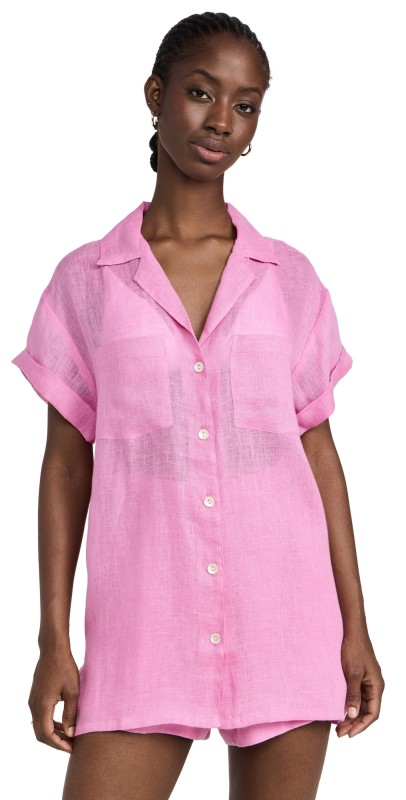 Vitamin A Playa Pocket Blouse Bubble Gum