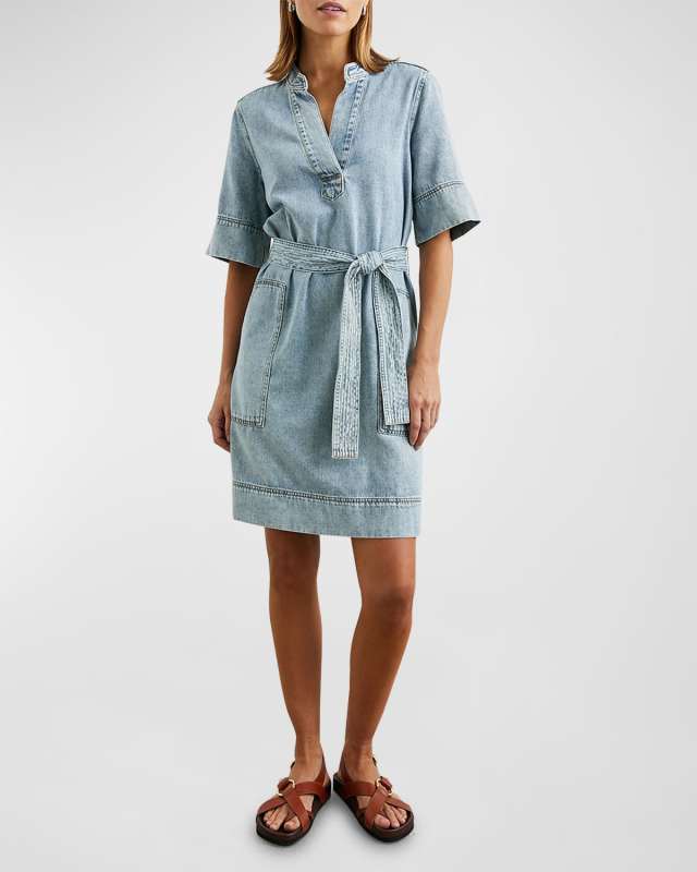 Chancey Faded Denim Mini Dress