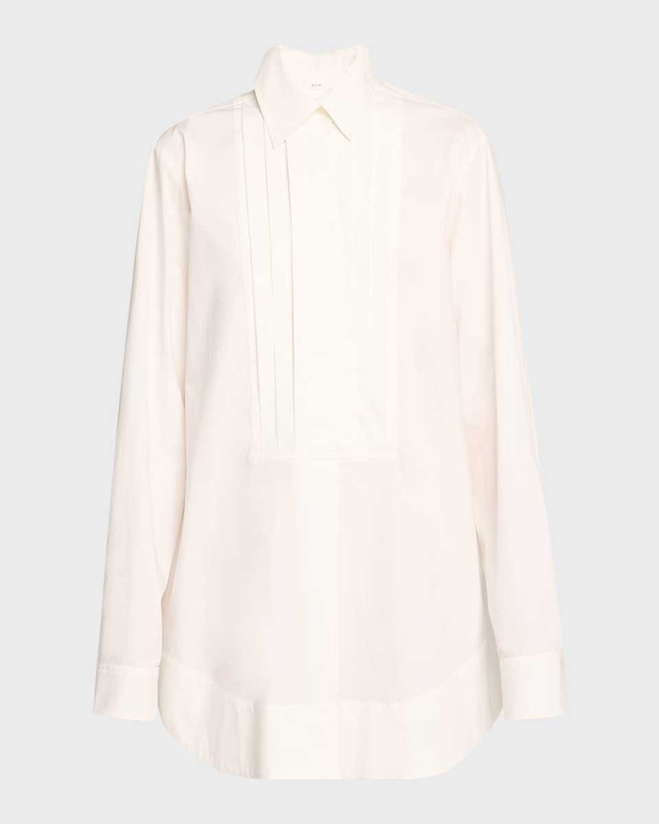 Fallen Pleated Cotton Shirtdress