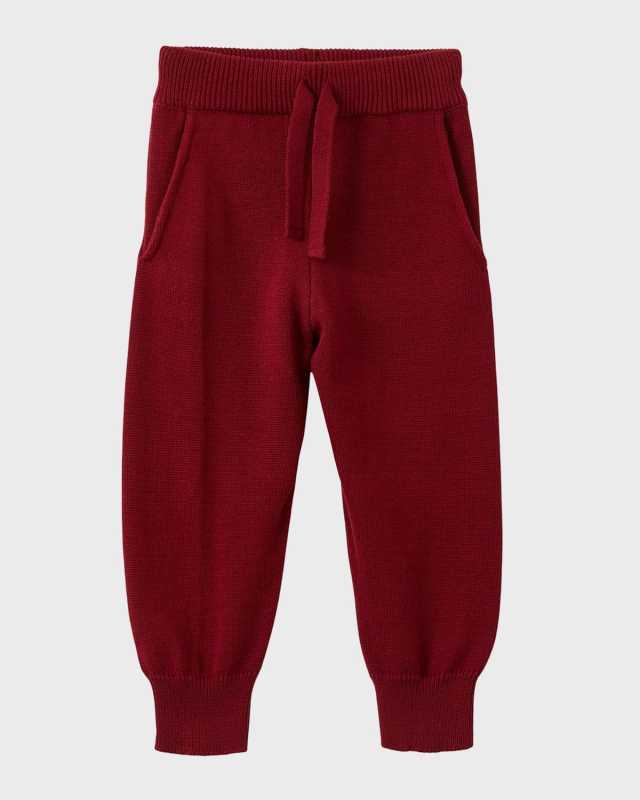 Kid's Organic Cotton Knit Joggers, Size Newborn