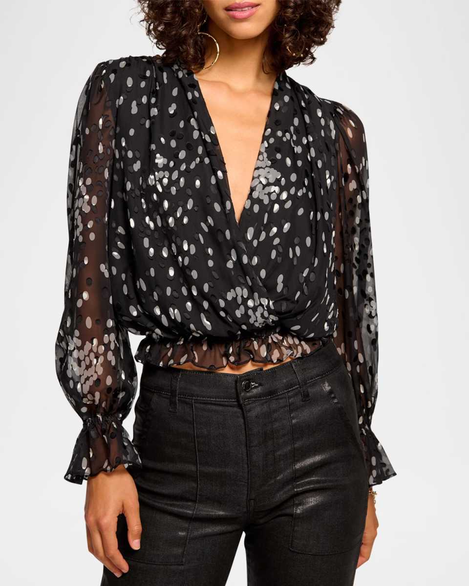 Levi Dot Semi-Sheer Blouse