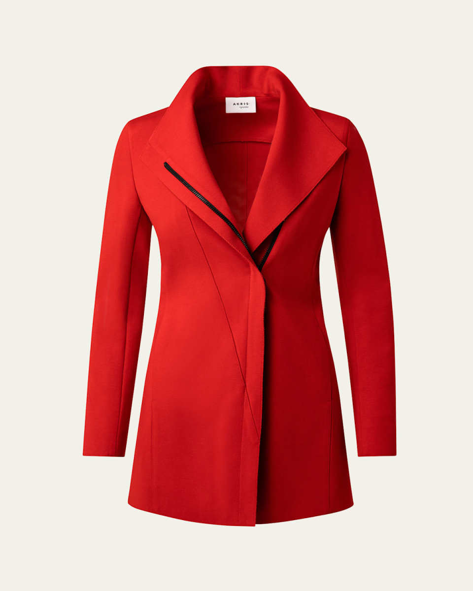 Asymmetric Zip Signature Jersey Jacket