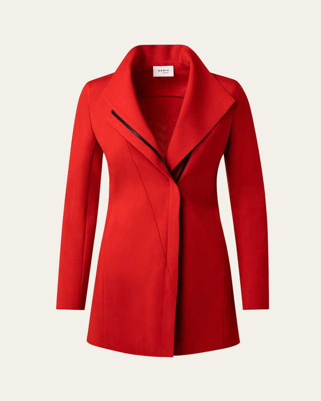 Asymmetric Zip Signature Jersey Jacket