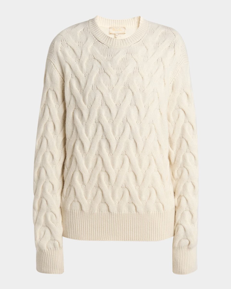 Cocooning Cozy Braids Cashmere Crewneck Sweater