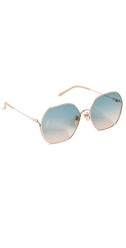 Chloe Elys Sunglasses Gold-Gold-Green