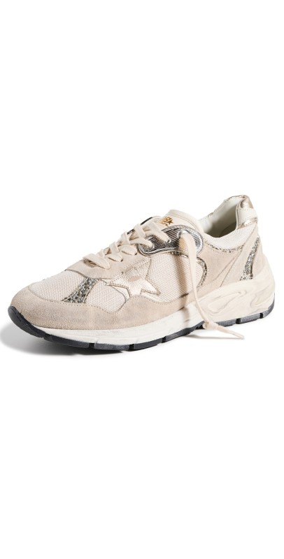 Golden Goose Running Dad Net Sneakers Seed Pearl/Platinum/White/Crea