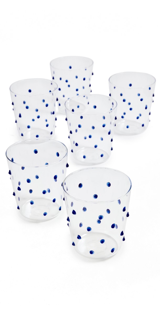 Zafferano Party Tumbler Set of 6 Blue Dots