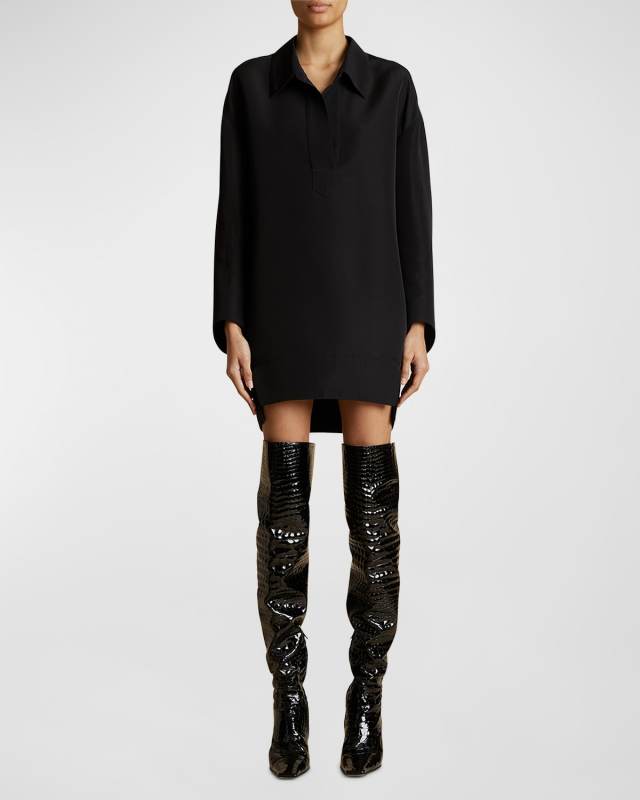 Kal High-Low Wool Dress