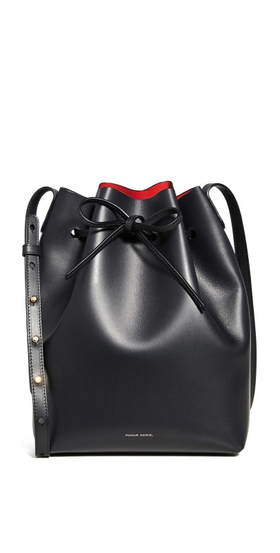Mansur Gavriel Bucket Bag Black/Flamma