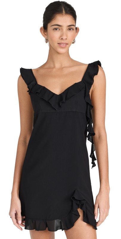 Amanda Uprichard Sonnet Mini Dress Black