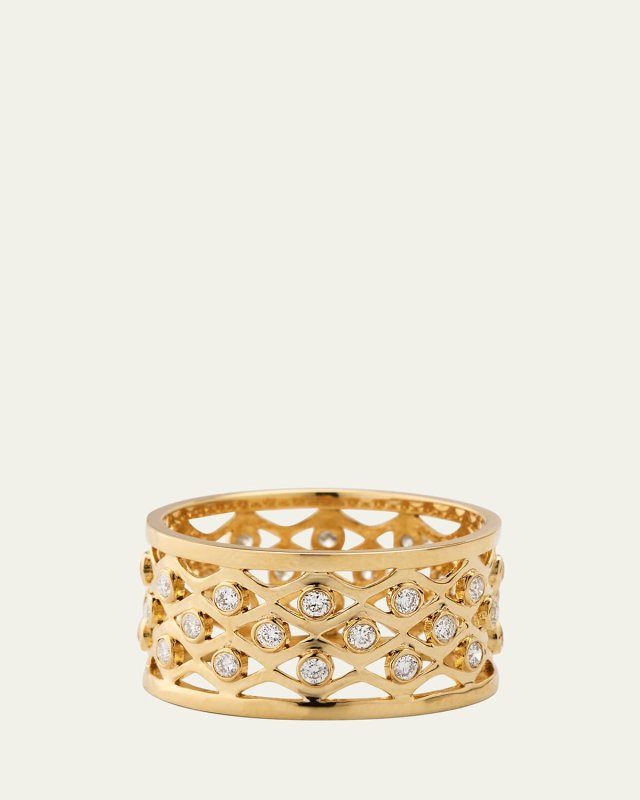 14k Fishnet Diamond Eternity Ring, Size