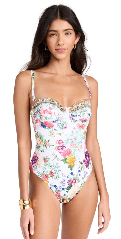 Camilla Ruched Cup Underwire One Piece Plumes And Parterres