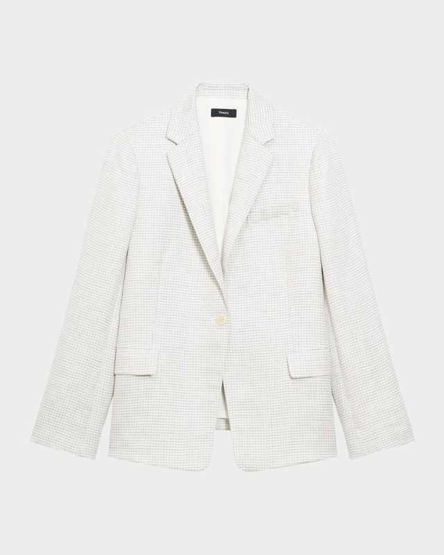Houndstooth Slim-Fit Blazer