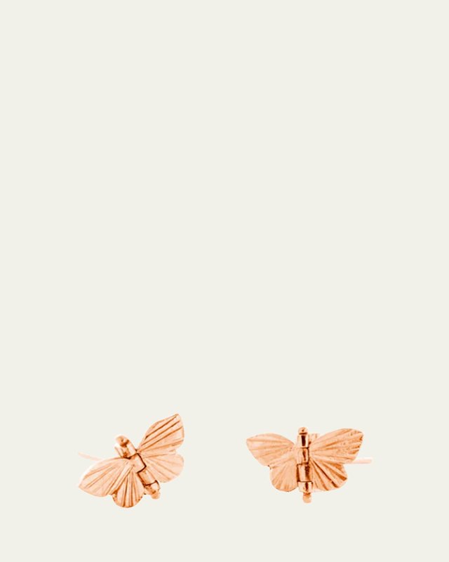14K Rose Gold Baby Asterope Hinge Stud Earrings