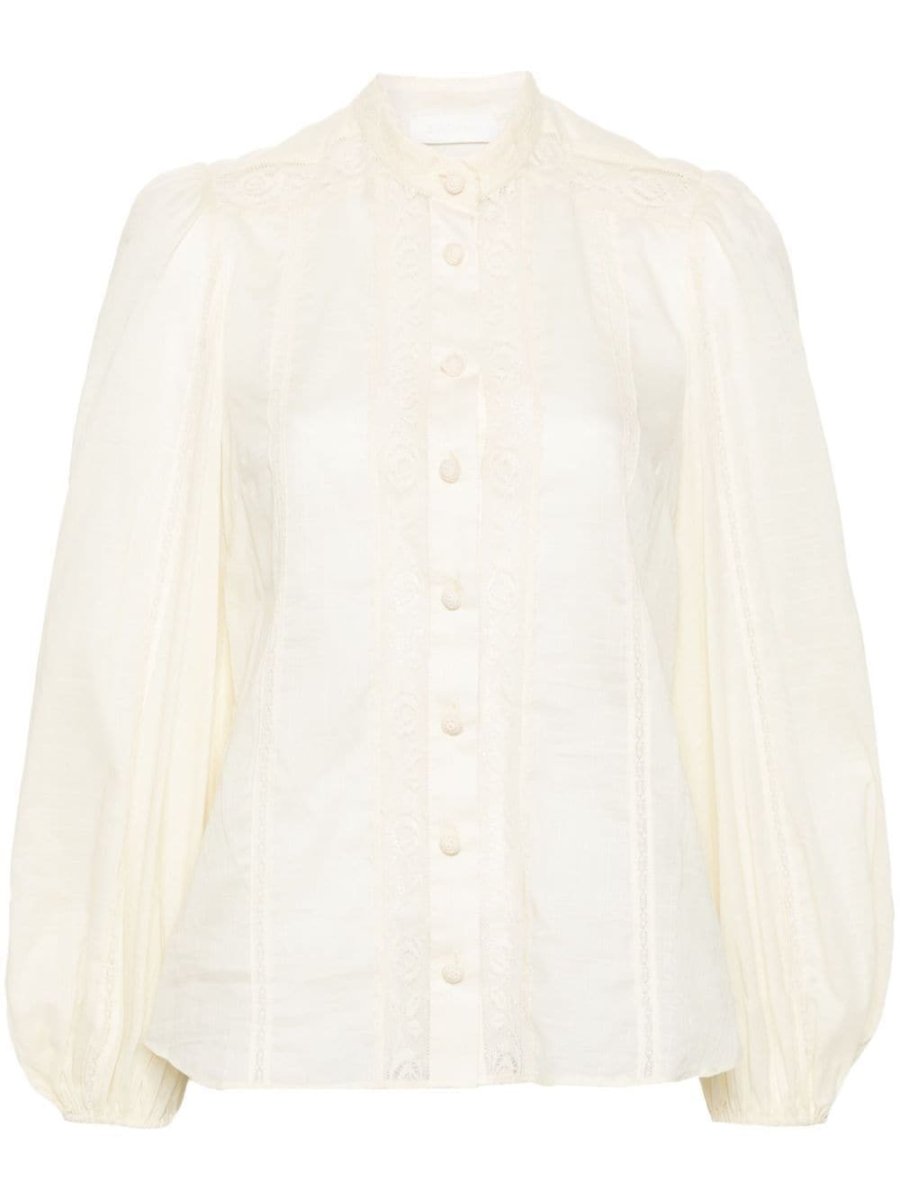 Halliday lace-trim cotton shirt