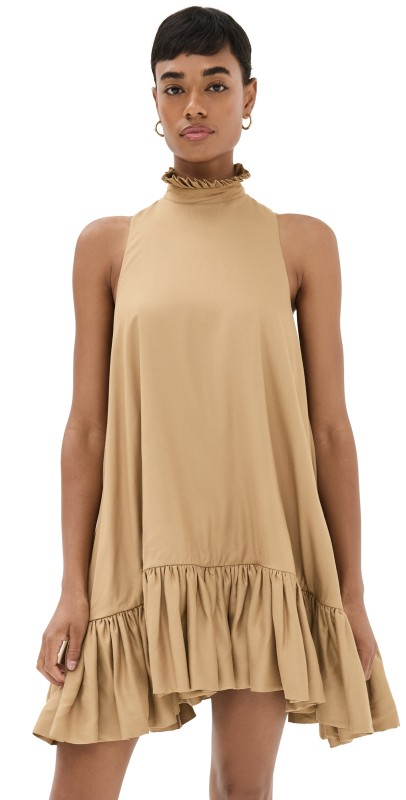 Azeeza Alcott Mini Dress Coffee