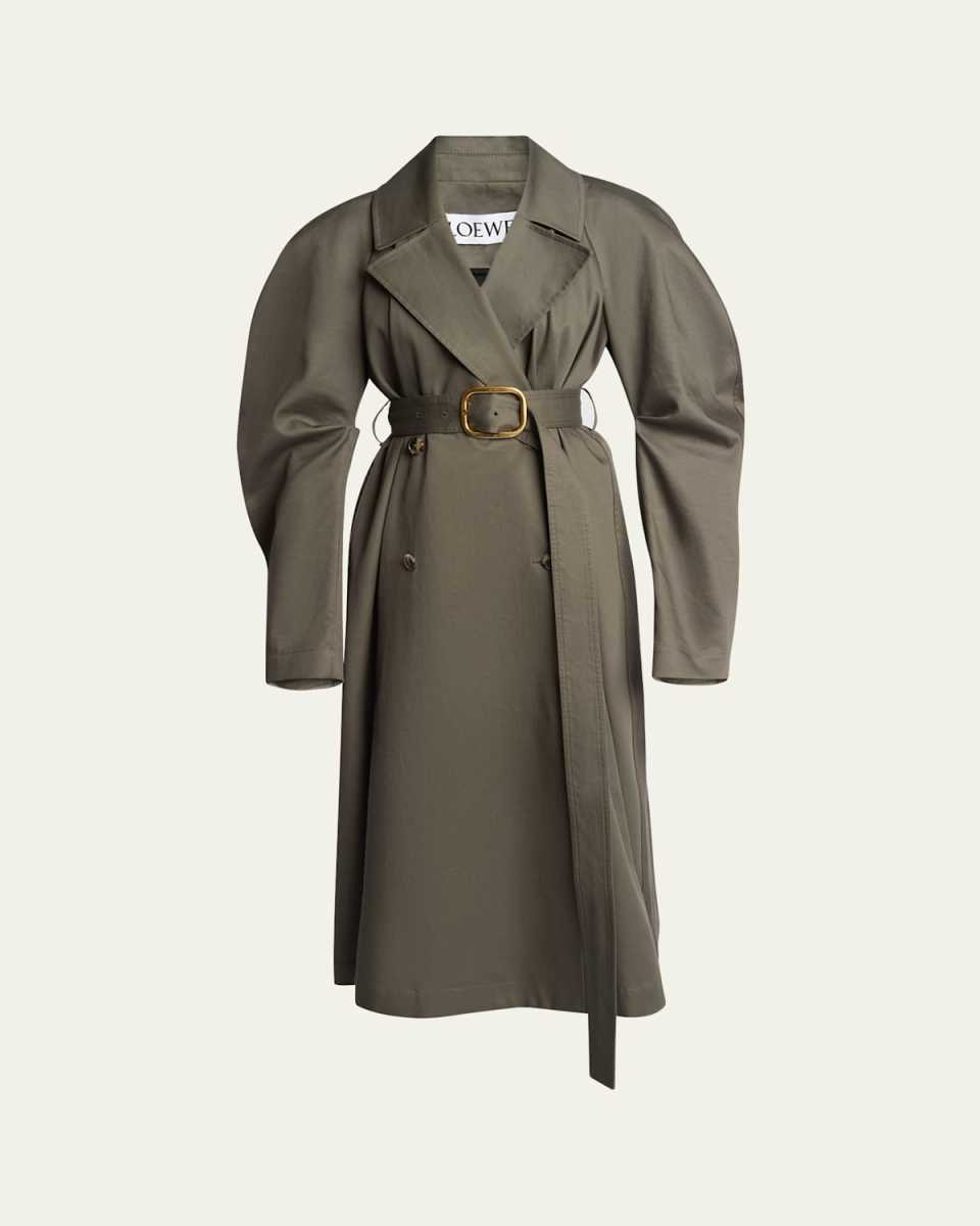 Circle Trench Coat with Belted Waist