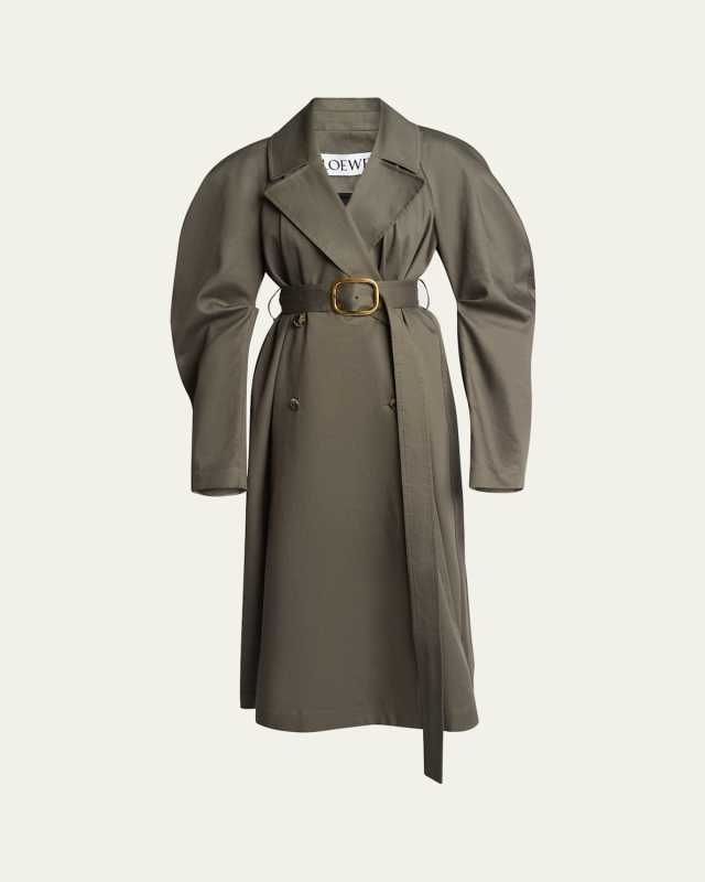 Circle Trench Coat with Belted Waist
