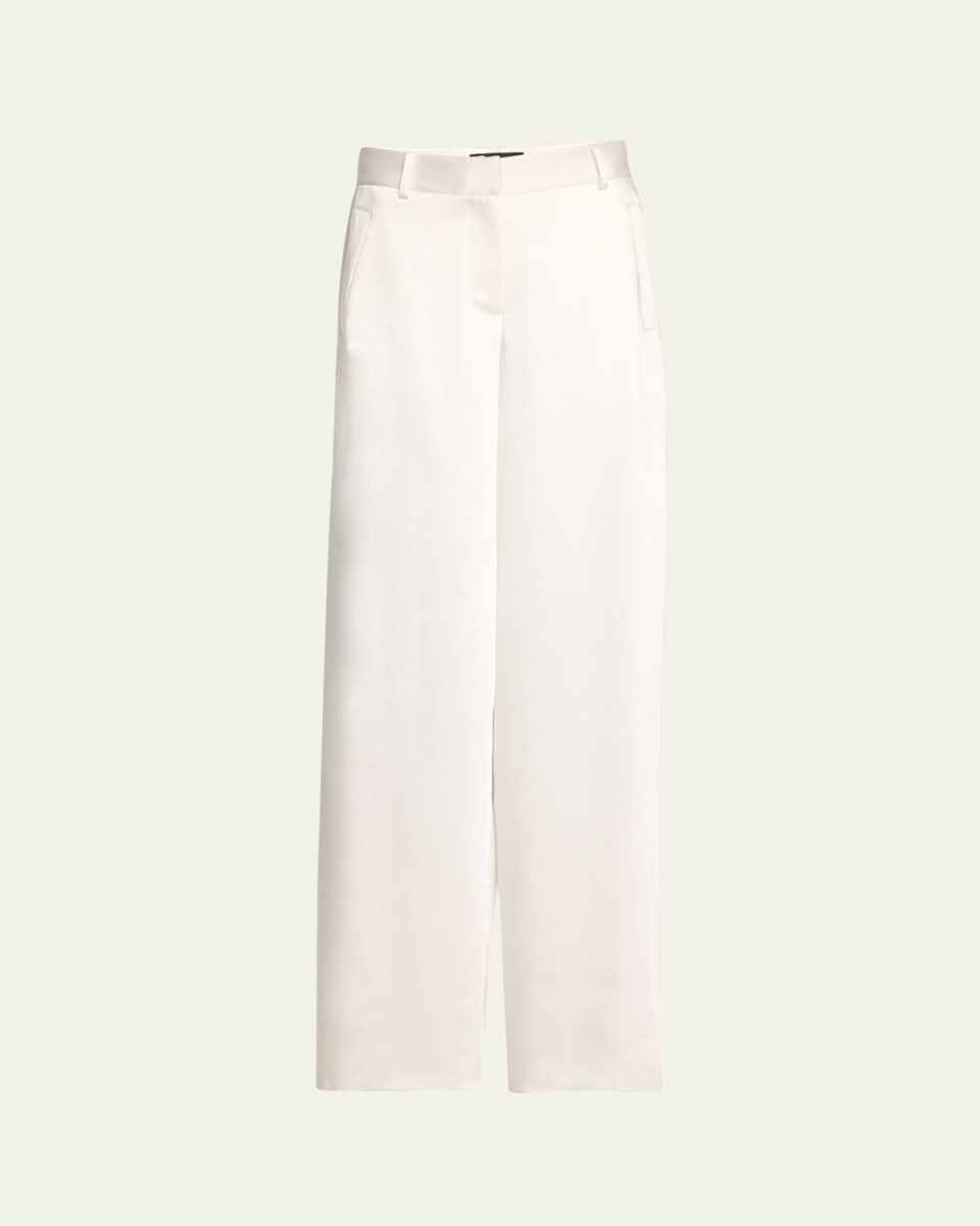 Maxine Straight-Leg Satin Pants