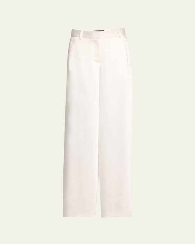 Maxine Straight-Leg Satin Pants