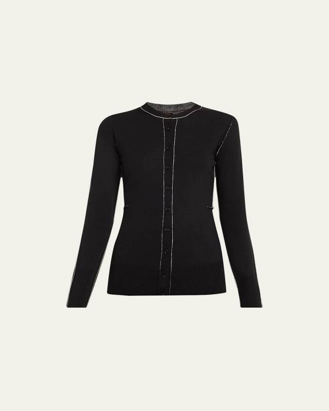 Contrast-Stitch Cardigan