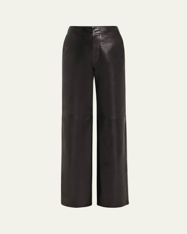 Lotti Wide-Leg Leather Pants