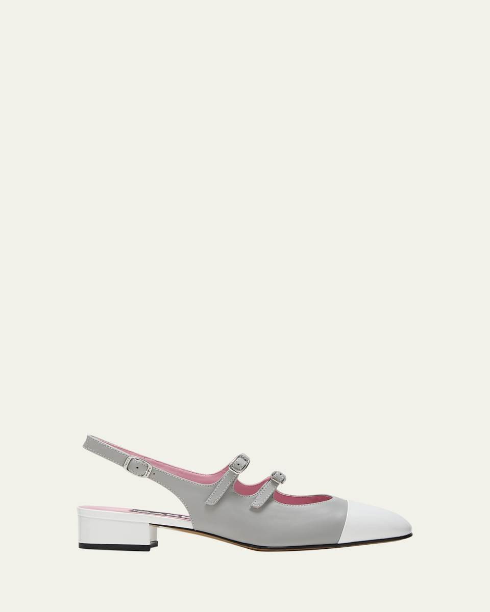 Bicolor Dual Mary Jane Slingback Pumps