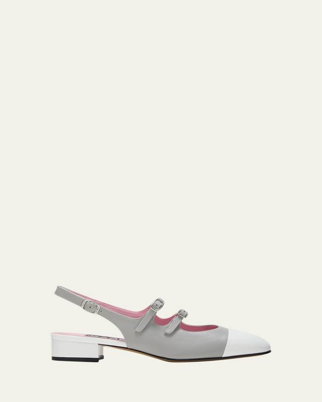Bicolor Dual Mary Jane Slingback Pumps