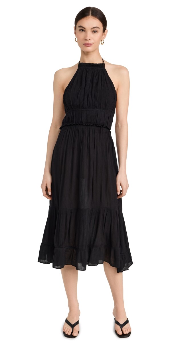 Playa Lucila Halter Maxi Dress Black