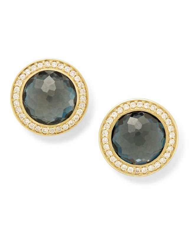 Stud Earrings in 18K Gold with Diamonds