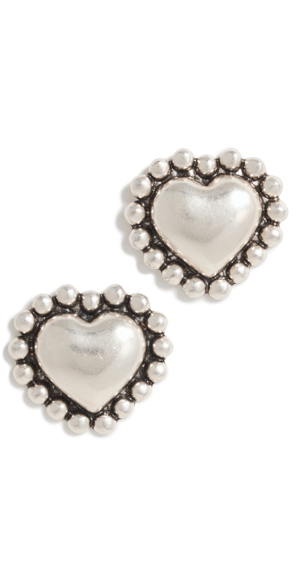 SHASHI Silver Heart Studs Silver