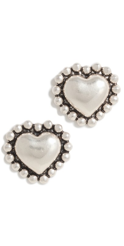 SHASHI Silver Heart Studs Silver