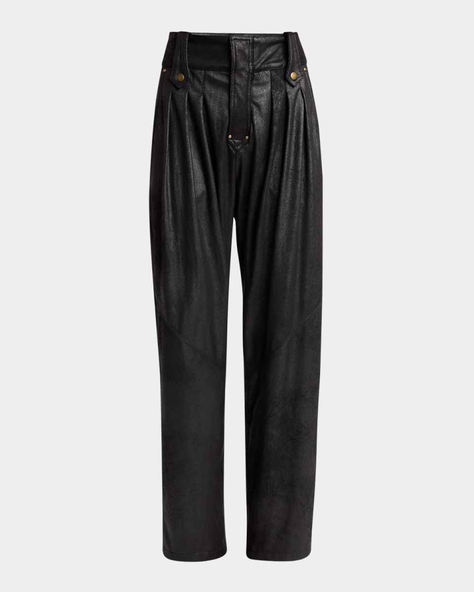 Gwen Pleated Peach Skin Pants