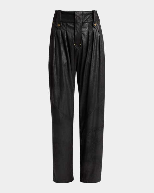 Gwen Pleated Peach Skin Pants