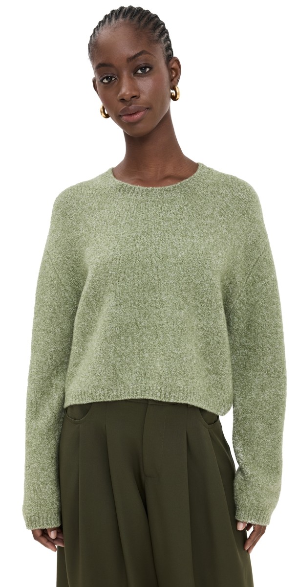 LISA YANG Hazelle Sweater Speckled Matcha Bouclé