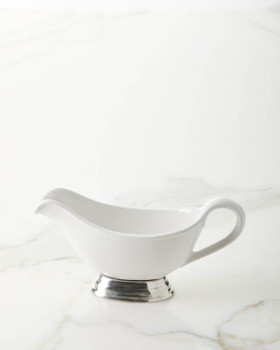 Ceramic Pewter Gravy Boat