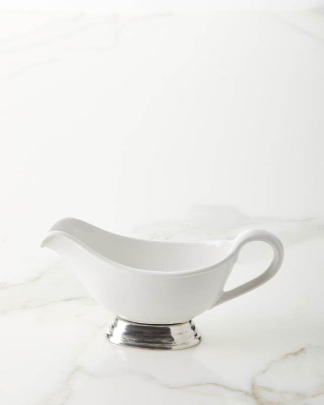 Ceramic Pewter Gravy Boat