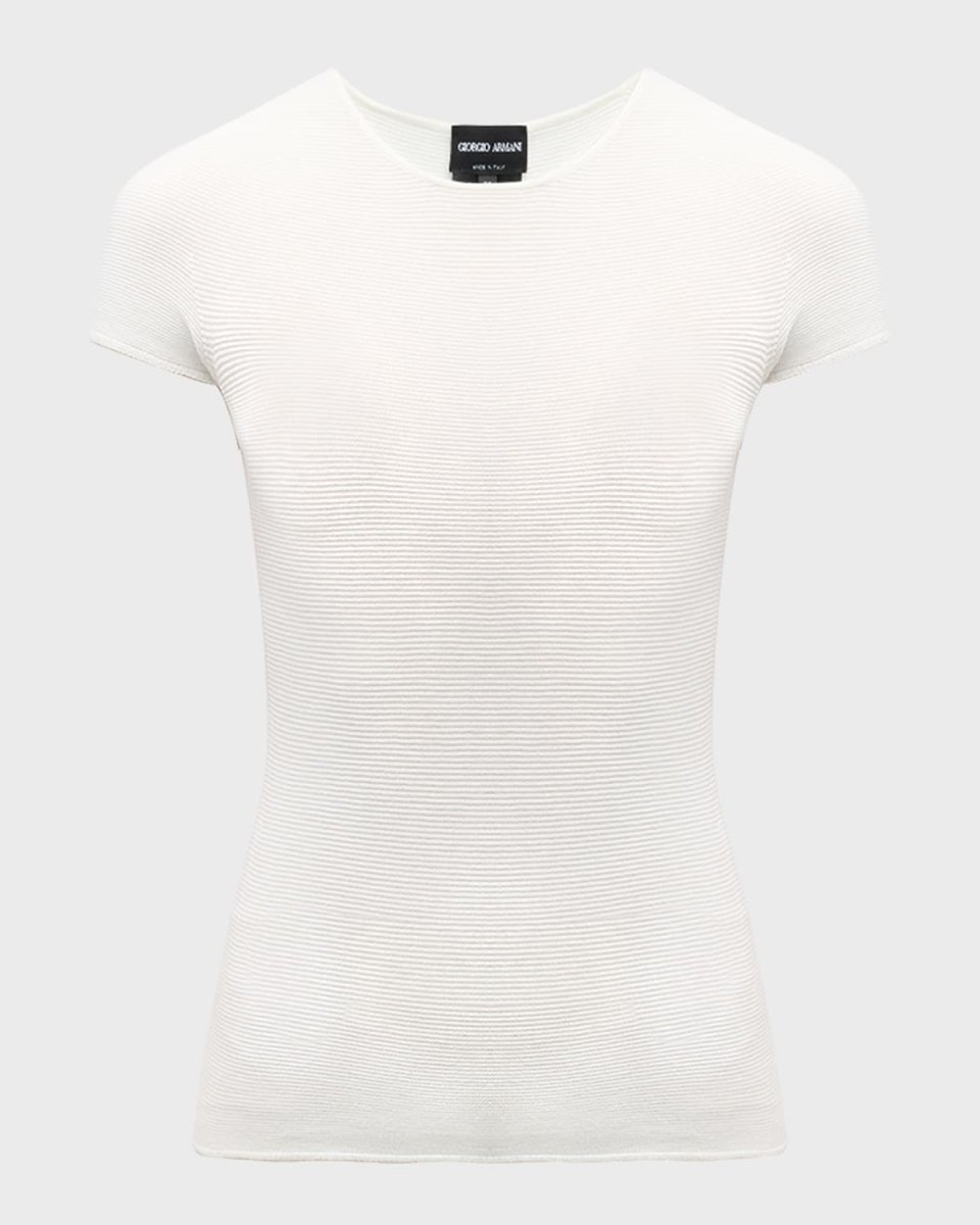Scoop-Neck Short-Sleeve Ribbed Tee
