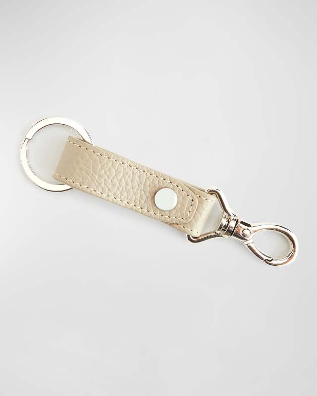 Monogrammed Leather Valet Key Chain