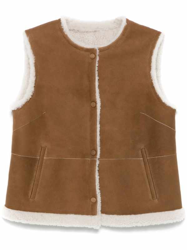 shearling-trim gilet