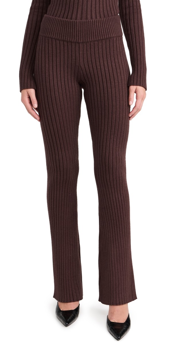 GUIZIO Thalia Rib Pants Chocolate