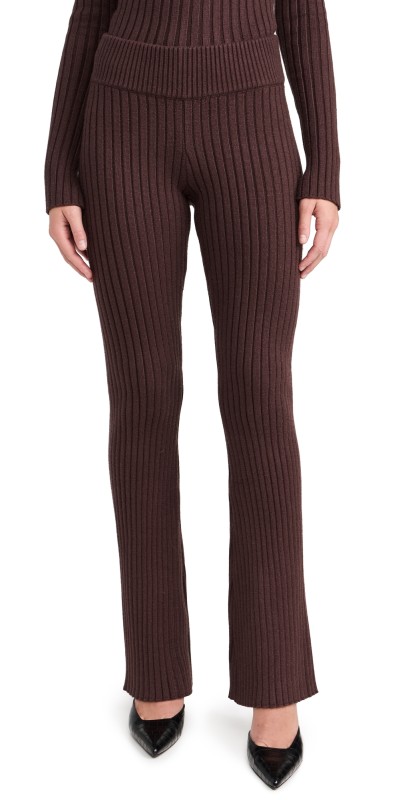 GUIZIO Thalia Rib Pants Chocolate